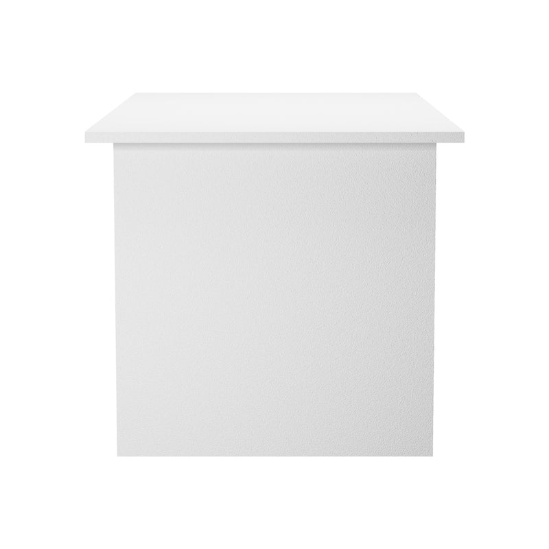 Oikiture Coffee Lift Up Top Hidden Storage Laptop Desk 2 Drawers White