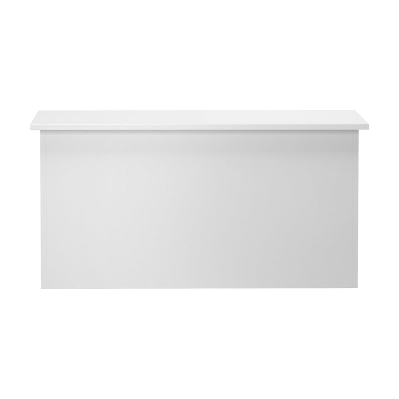 Oikiture Coffee Lift Up Top Hidden Storage Laptop Desk 2 Drawers White