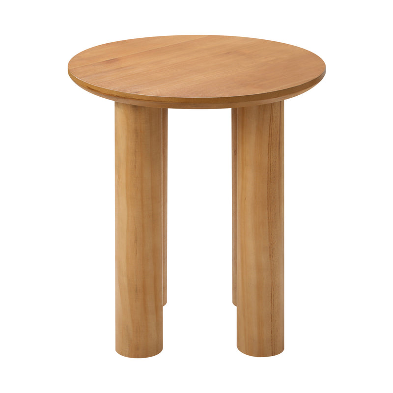 Oikiture Coffee Table Side End Tables Round Wooden