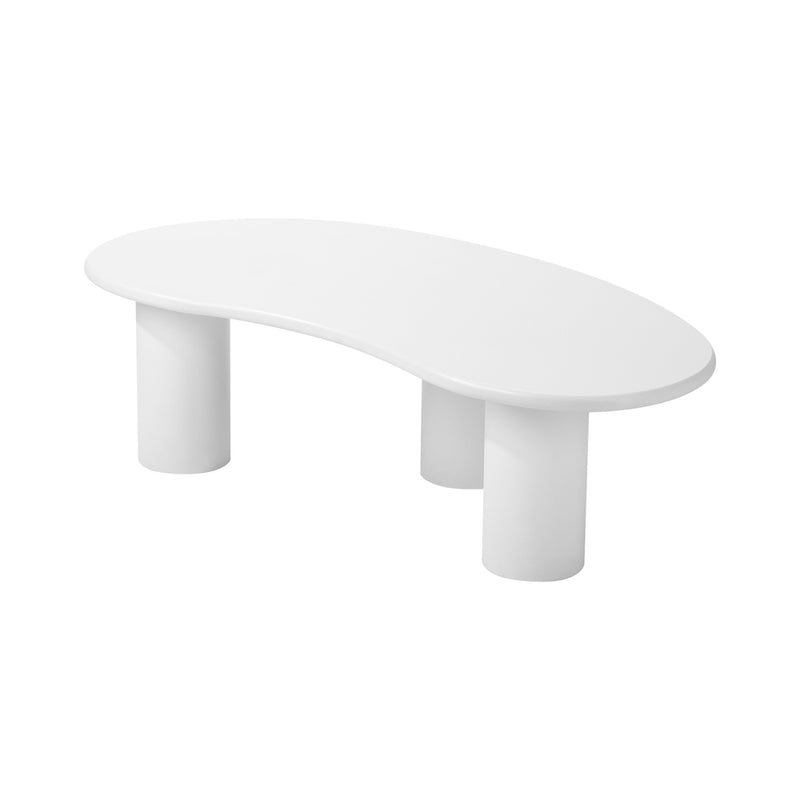 Oikiture Coffee Table Side Tables Living Room Irregular White
