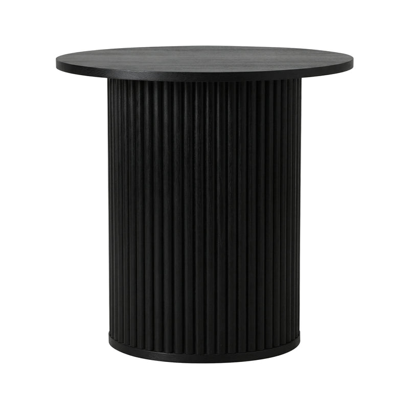 Oikiture Coffee Table Side Tables Sofa Desk Bedside Round Wood Black