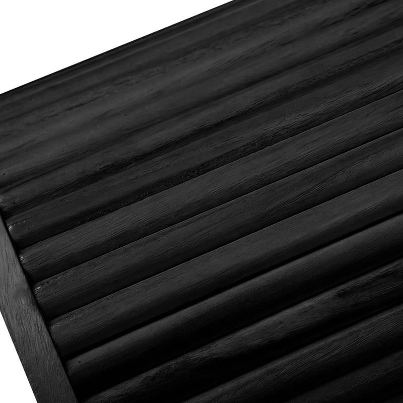 Oikiture Coffee Table Side Tables Sofa Desk Bedside Round Wood Black