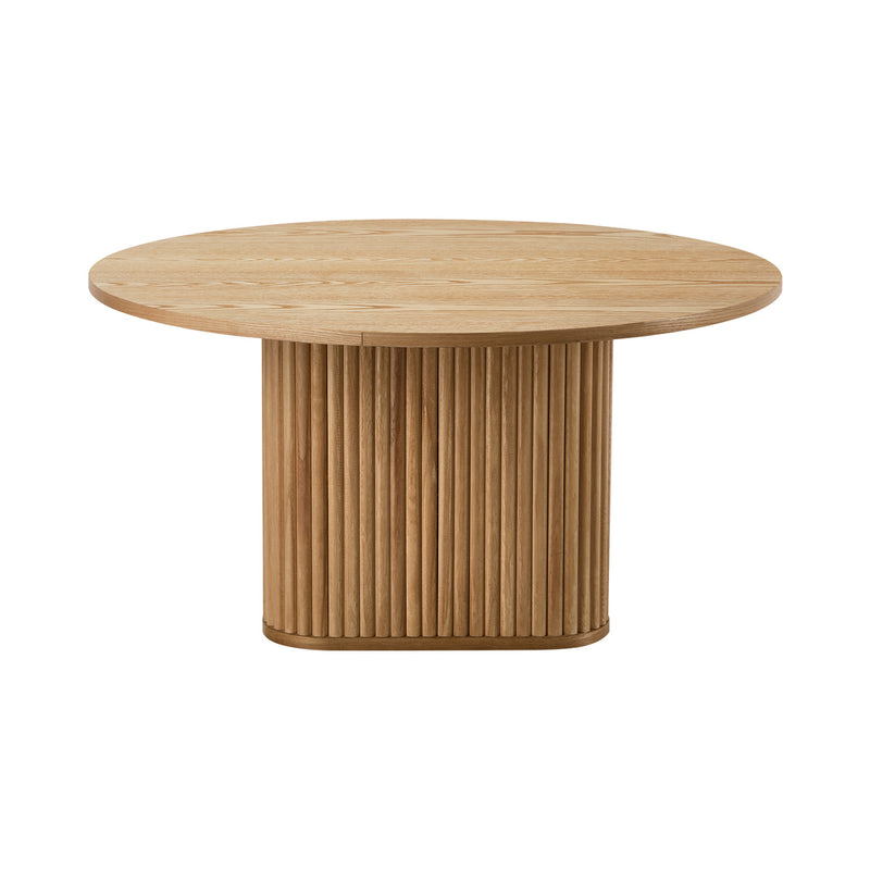 Oikiture Coffee Table Side End Tables Round Wooden Furniture Natural