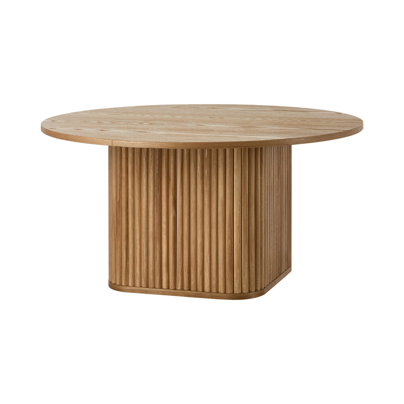 Oikiture Coffee Table Side End Tables Round Wooden Furniture Natural