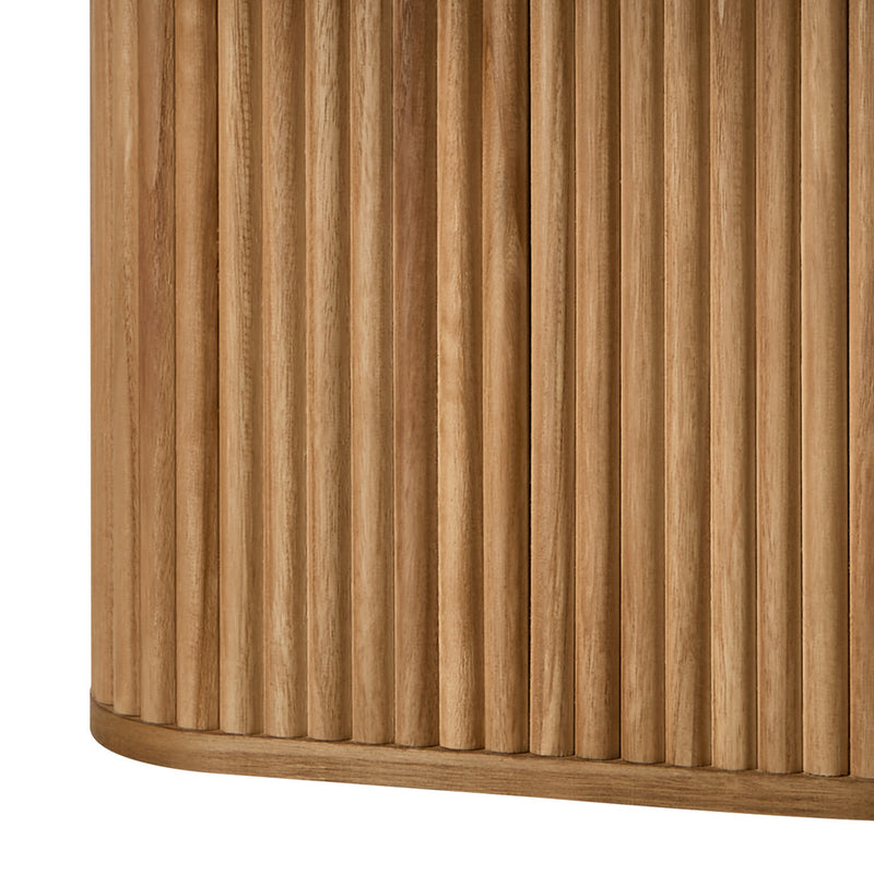 Oikiture Coffee Table Side End Tables Round Wooden Furniture Natural