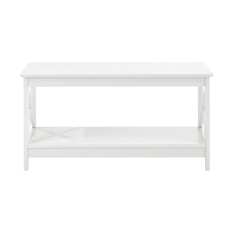 Oikiture Coffee Table Storage Rack 2-Tier White