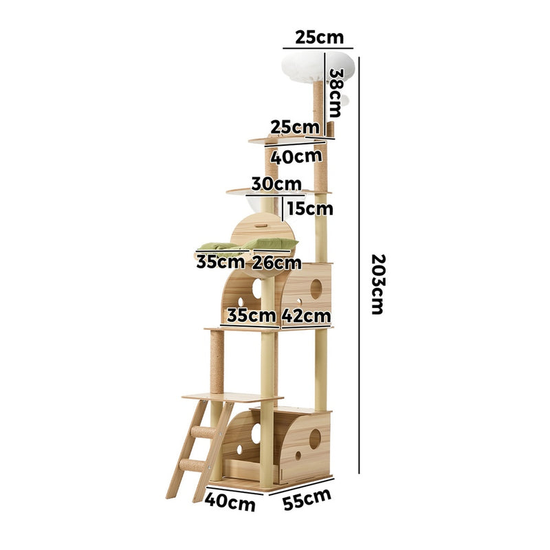 Alopet Cat Tree Scratching Post Condo House Bed Furniture 203cm