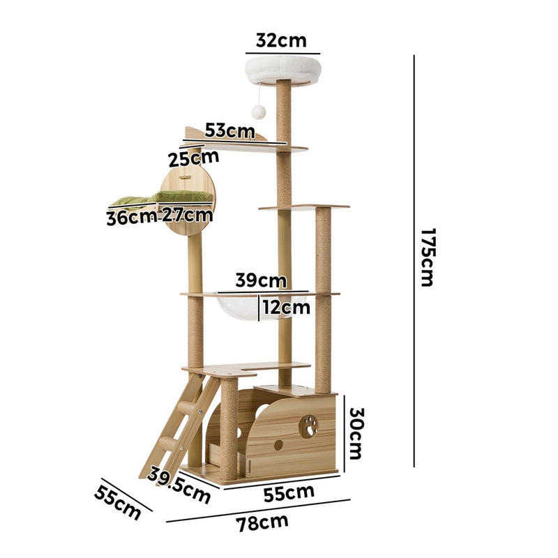 Alopet 175cm Cat Tree Scratch Post Large Multi-Level Condo