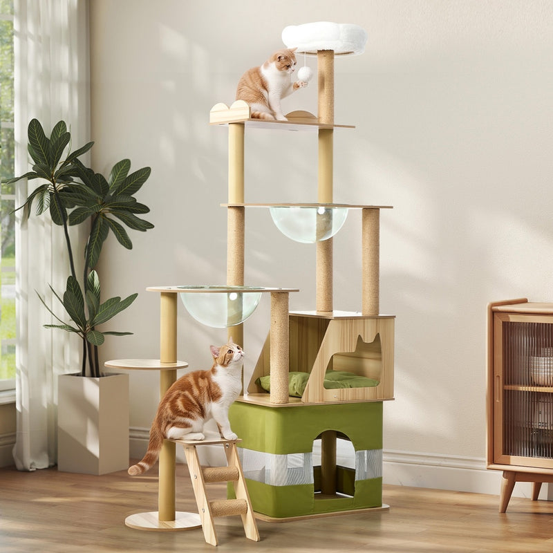 Alopet 183cm Cat Tree Large Multi-Level Condo Capsule Bowl