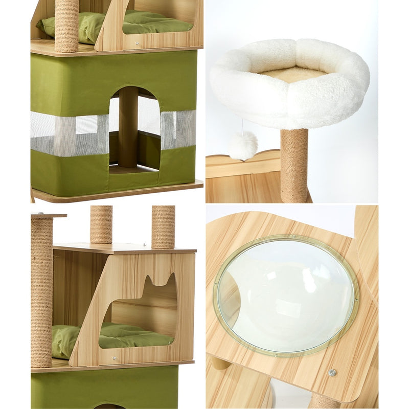 Alopet 183cm Cat Tree Large Multi-Level Condo Capsule Bowl