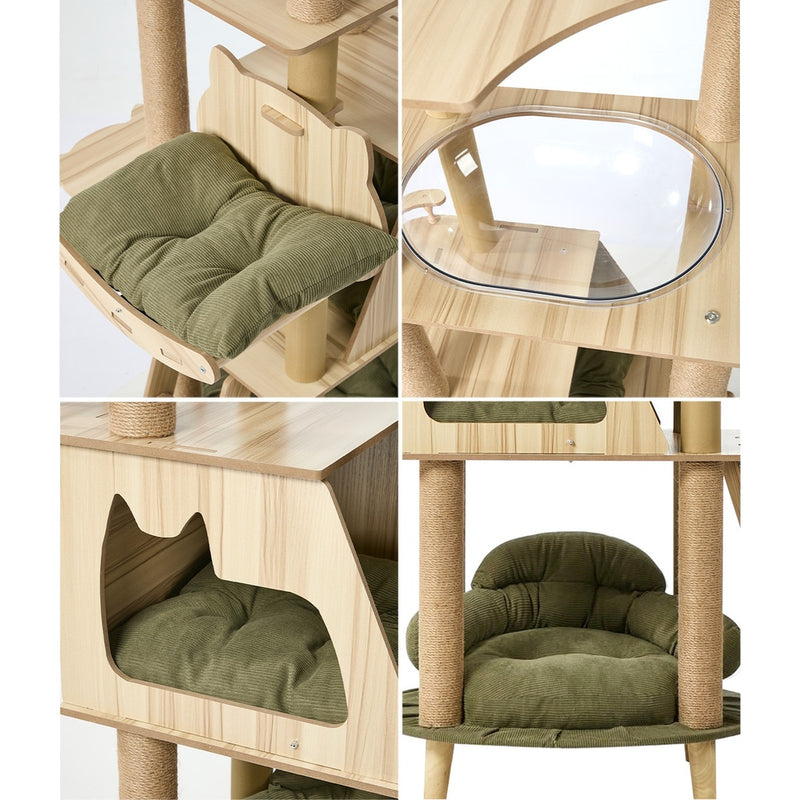 Alopet 152cm Cat Tree Sofa Bed Condo Clear Capsule Bowl Scratch Post