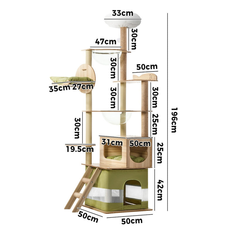 Alopet Cat Tree Tower Scratching Post 196cm Condo House Bed Furniture