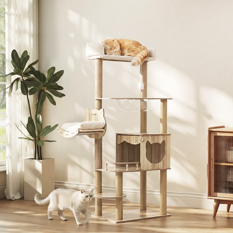 Alopet Cat Tree Tower Scratching Post Cats Condo House Bed Wood 150cm
