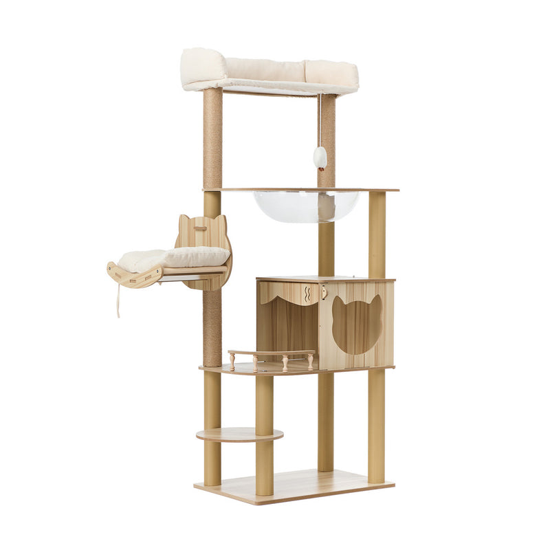 Alopet Cat Tree Tower Scratching Post Cats Condo House Bed Wood 150cm