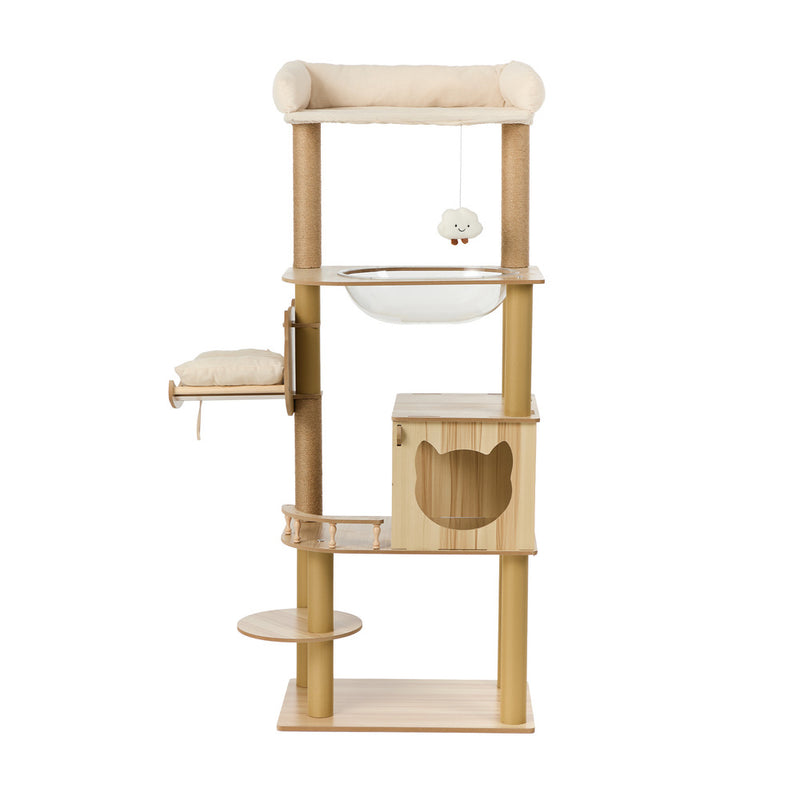 Alopet Cat Tree Tower Scratching Post Cats Condo House Bed Wood 150cm