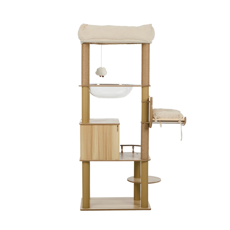 Alopet Cat Tree Tower Scratching Post Cats Condo House Bed Wood 150cm