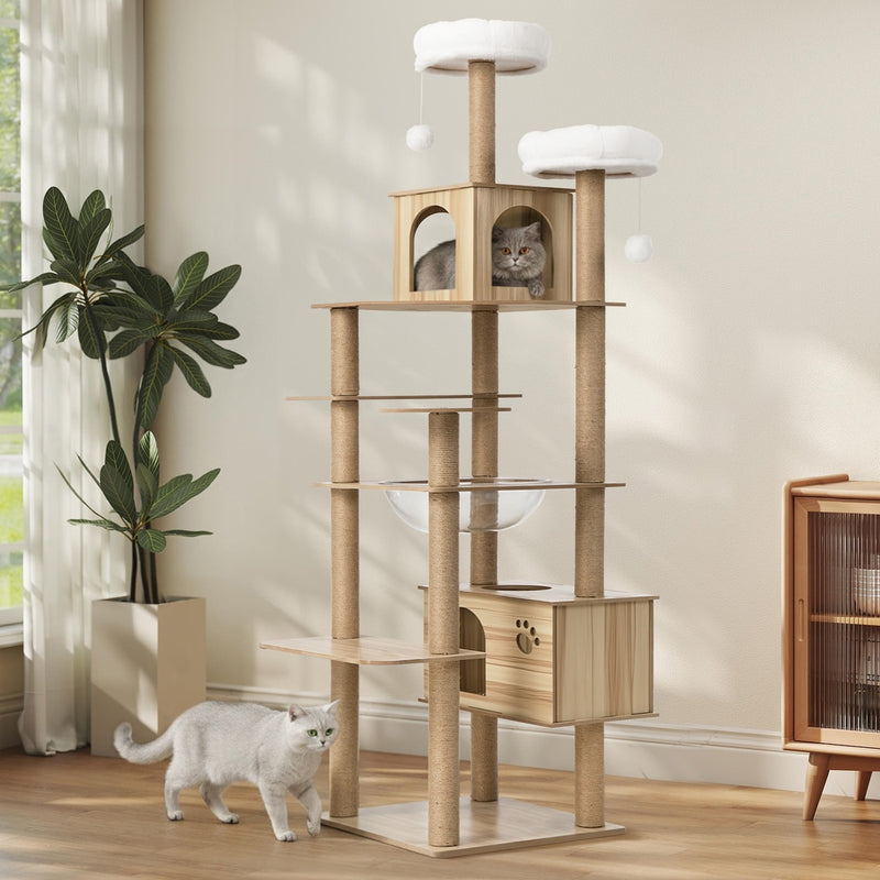 Alopet Cat Tree Tower Scratching Post Cats Condo House Bed Wood 186cm