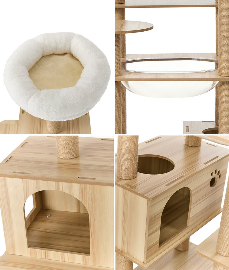 Alopet Cat Tree Tower Scratching Post Cats Condo House Bed Wood 186cm
