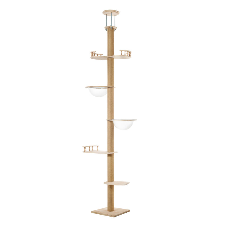 Alopet Cat Tree Wood Tower Scratching 300cm Post Floor to Ceiling