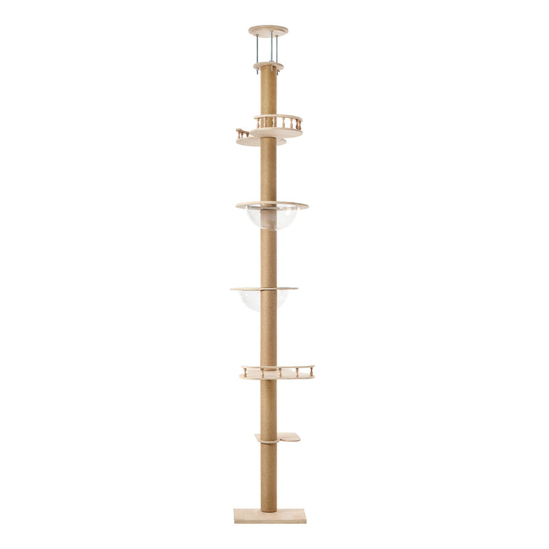 Alopet Cat Tree Wood Tower Scratching 300cm Post Floor to Ceiling