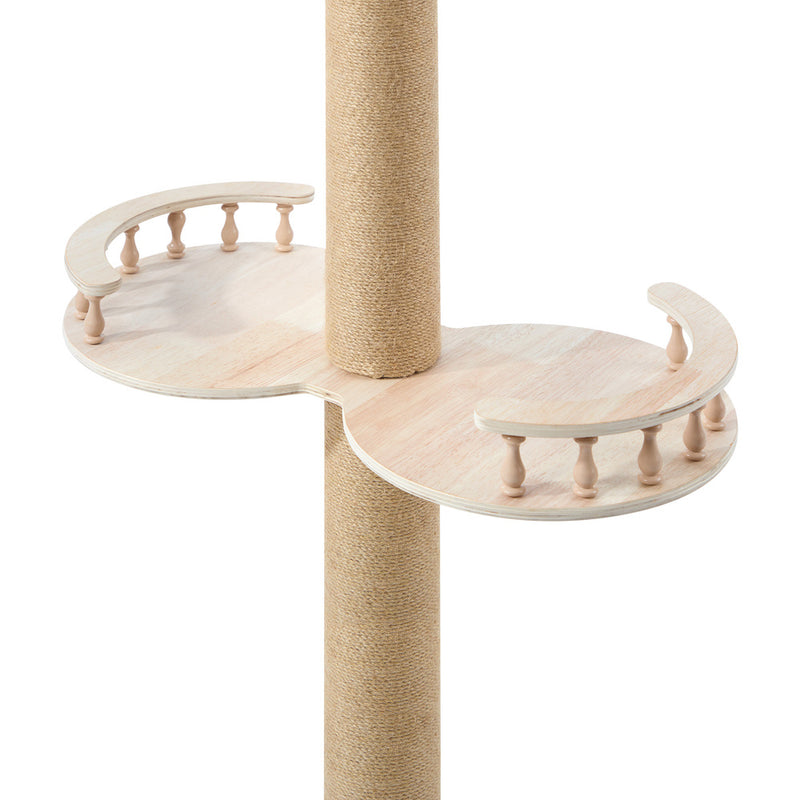 Alopet Cat Tree Wood Tower Scratching 300cm Post Floor to Ceiling