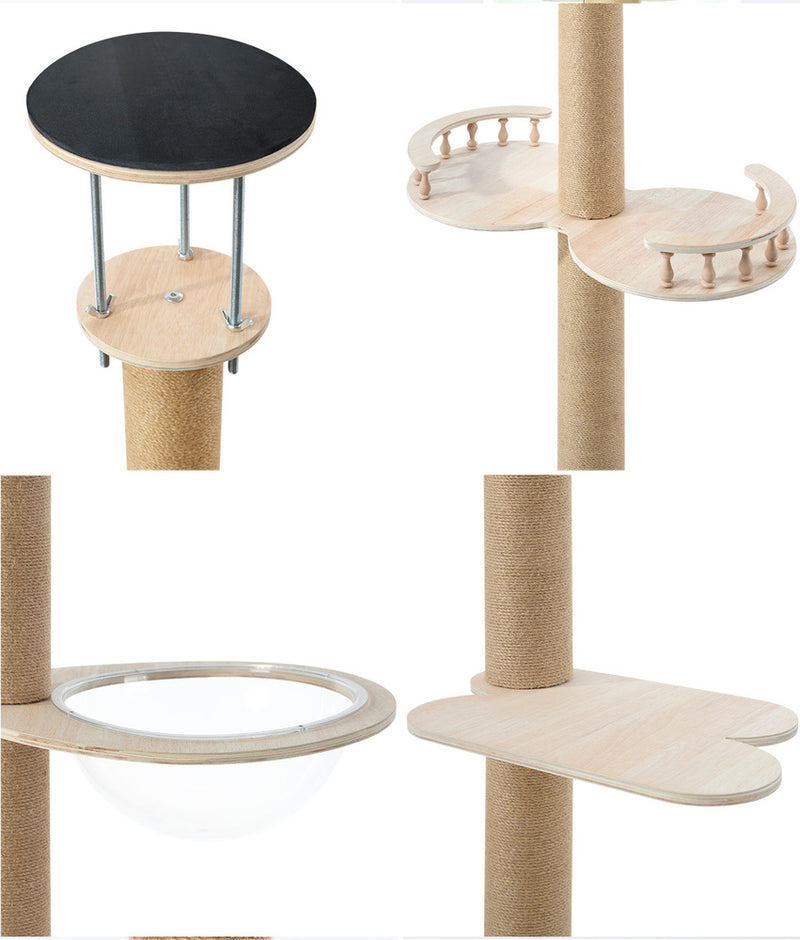 Alopet Cat Tree Wood Tower Scratching 300cm Post Floor to Ceiling