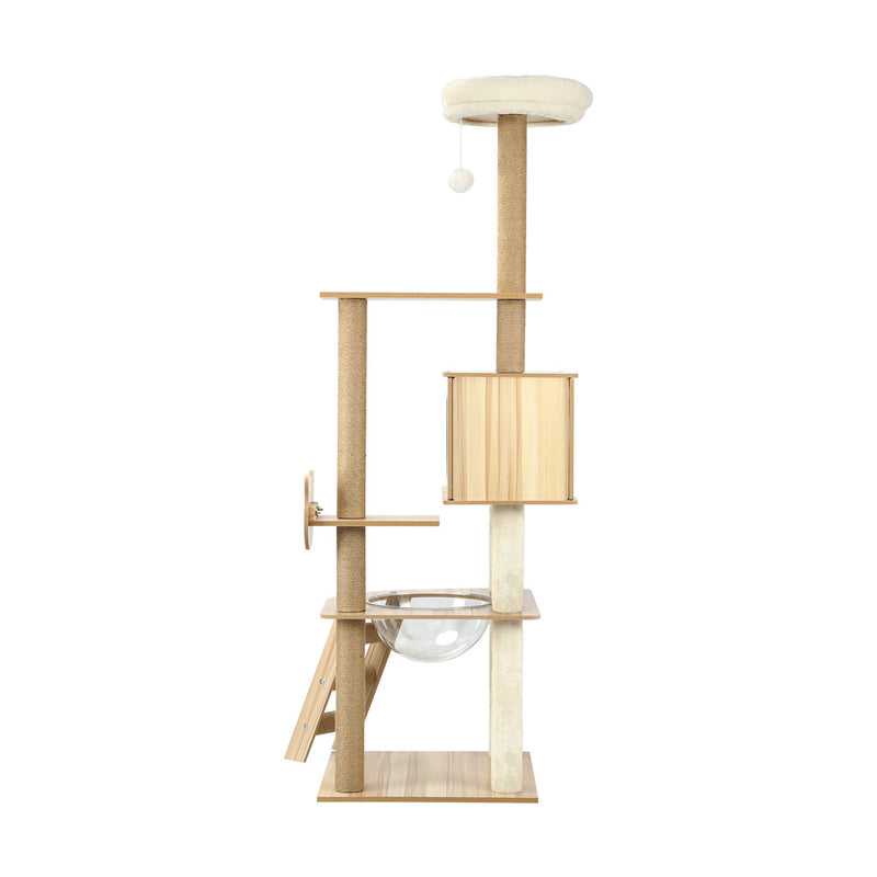 Alopet 162cm Wooden Cat Tree with Ladder
