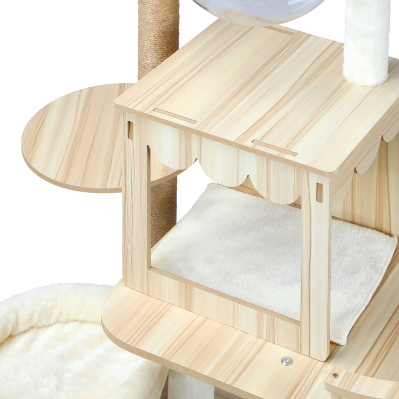 Alopet 131 cm Cat Tree with Scratching Post Cat Condo Ladder