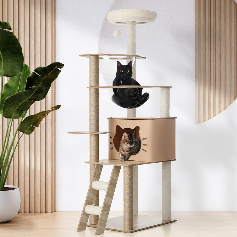 Alopet Cat Tree Wood Scratcher Condo Detachable House