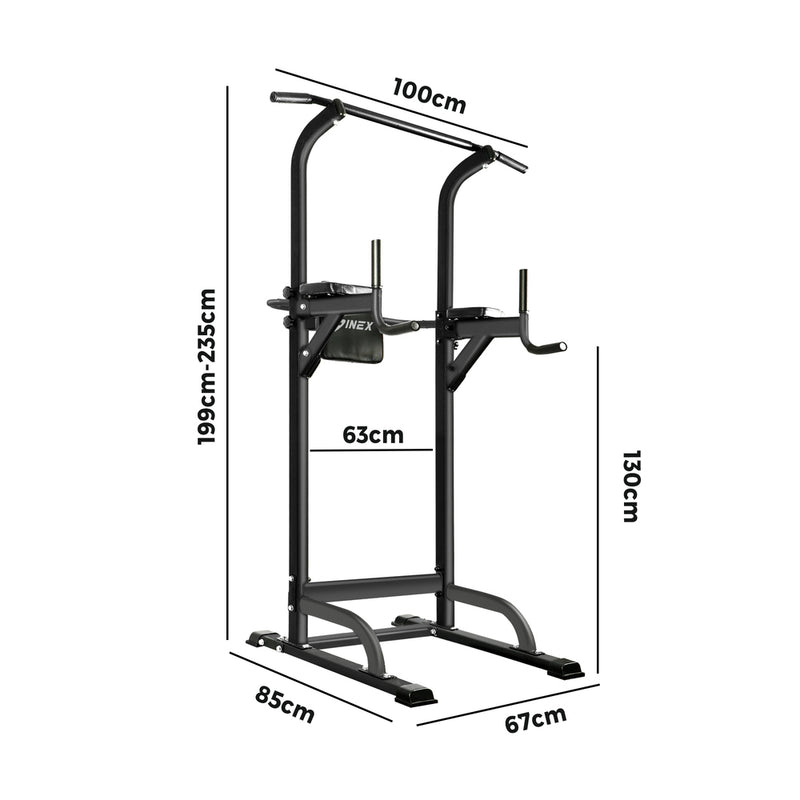 Finex Chin Up Tower Weight Bench Push Pull Up Knee Raise