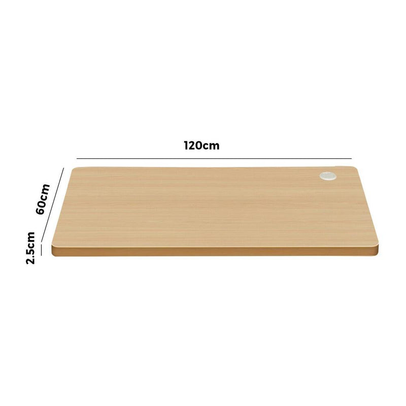 Oikiture Standing Desk Board with Drilled Hole Oak 120x60cm