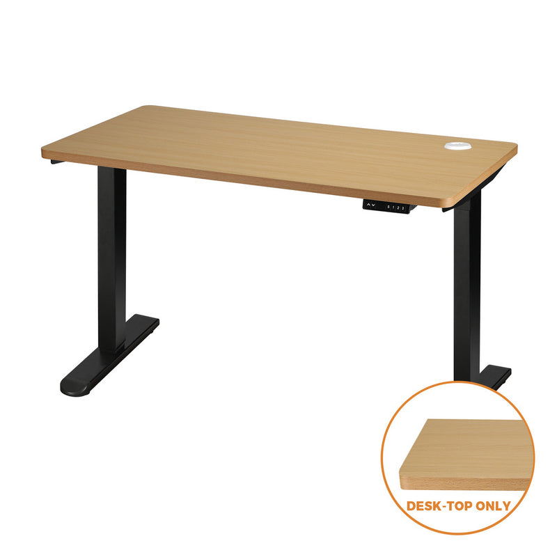 Oikiture Standing Desk Board with Drilled Hole Oak 120x60cm