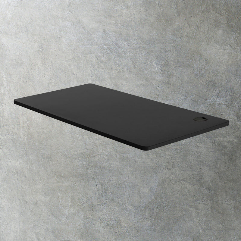 Oikiture Standing Desk Top with Drilled Hole Black 140x70cm