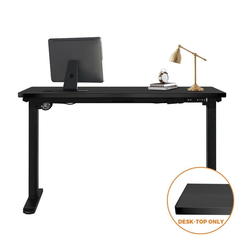 Oikiture Standing Desk Top with Drilled Hole Black 140x70cm