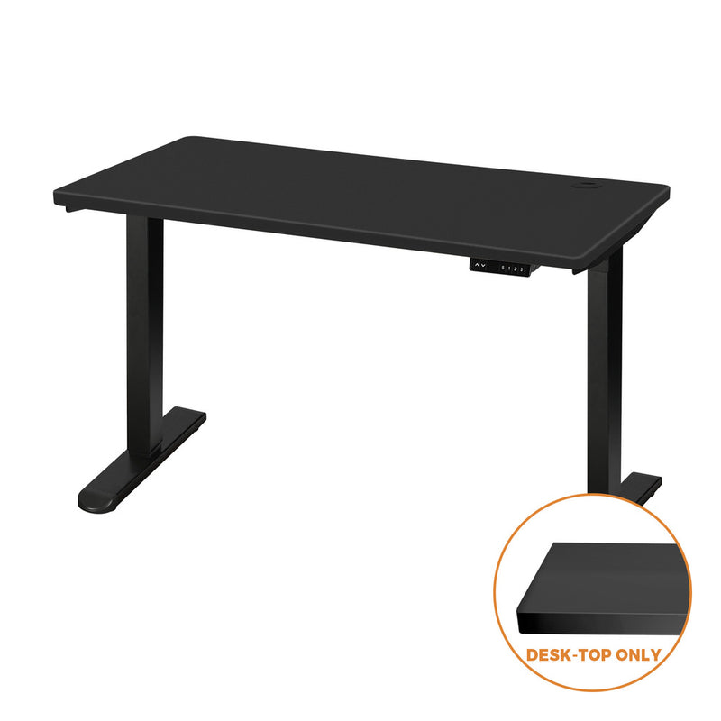Oikiture Standing Desk Top with Drilled Hole Black 140x70cm