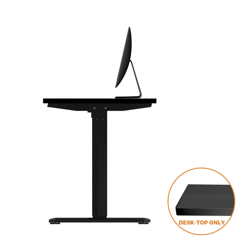 Oikiture Standing Desk Top with Drilled Hole Black 140x70cm