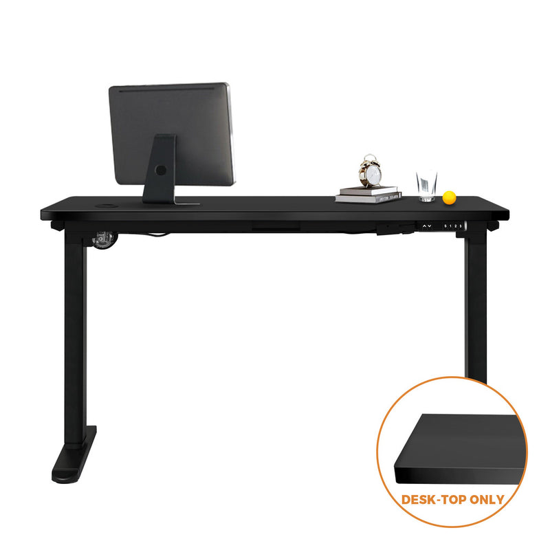 Oikiture Standing Desk Top with Drilled Hole Black 140x70cm