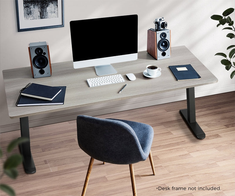 Oikiture Standing Desk Top Adjustable Electric Grey-Oak