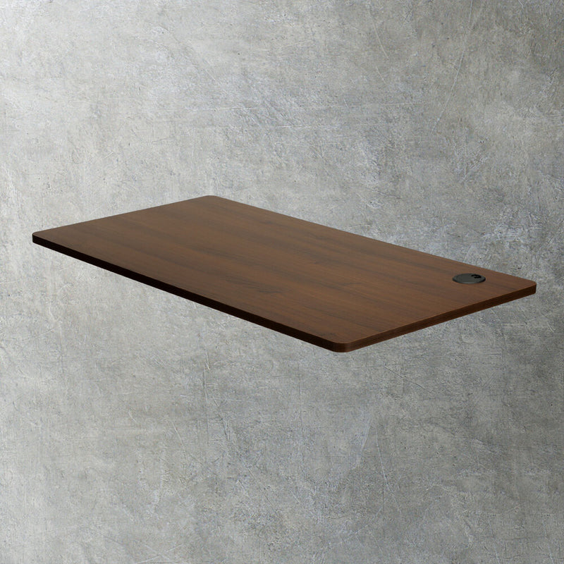 Oikiture Standing Desk Top with Drilled Hole Walnut 140x70cm