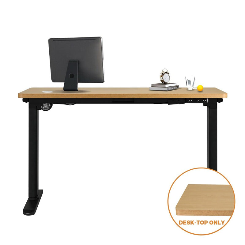 Oikiture Standing Desk Top with Drilled Hole OAK 150x75cm