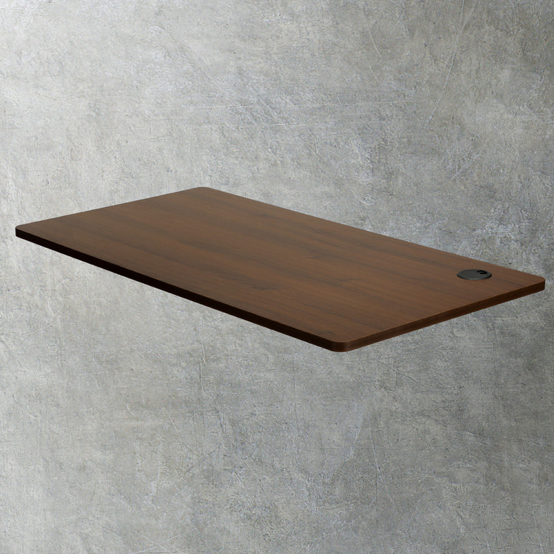 Oikiture Standing Desk Top with Drilled Hole Walnut 150x75cm
