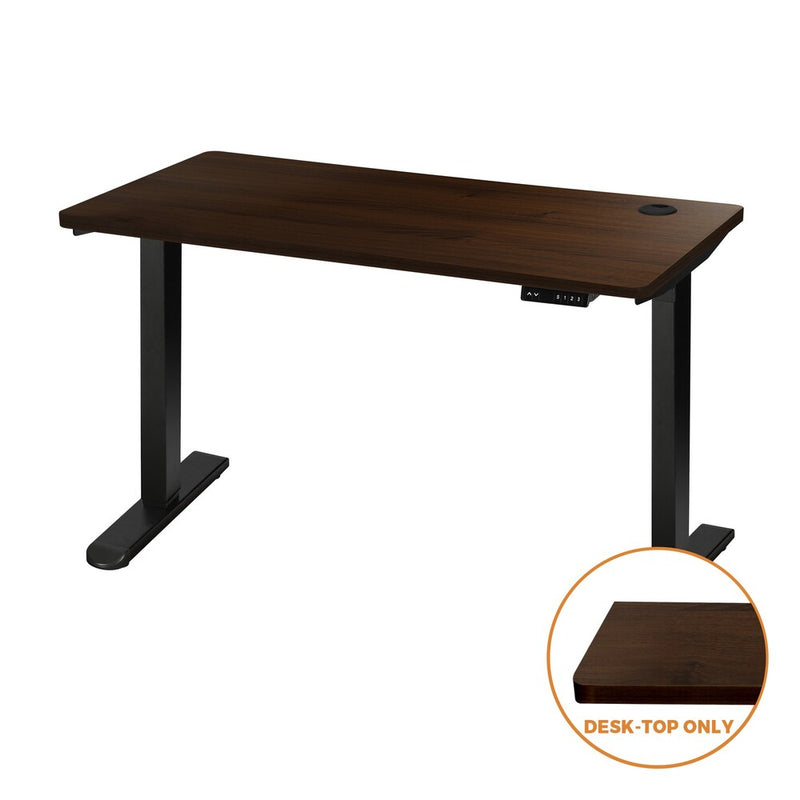 Oikiture Standing Desk Top with Drilled Hole Walnut 150x75cm