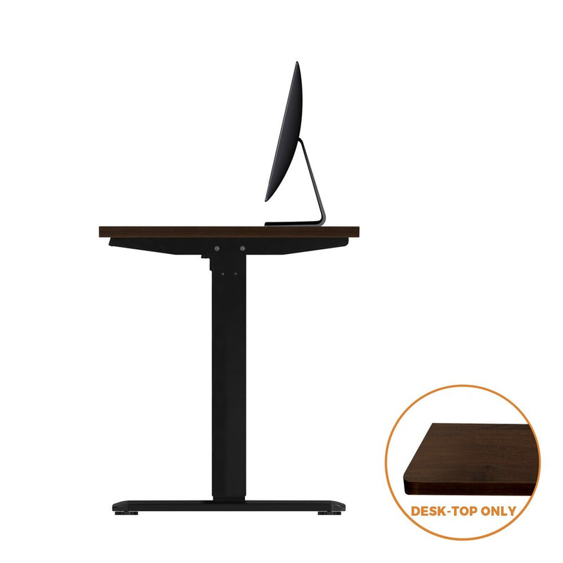 Oikiture Standing Desk Top with Drilled Hole Walnut 150x75cm