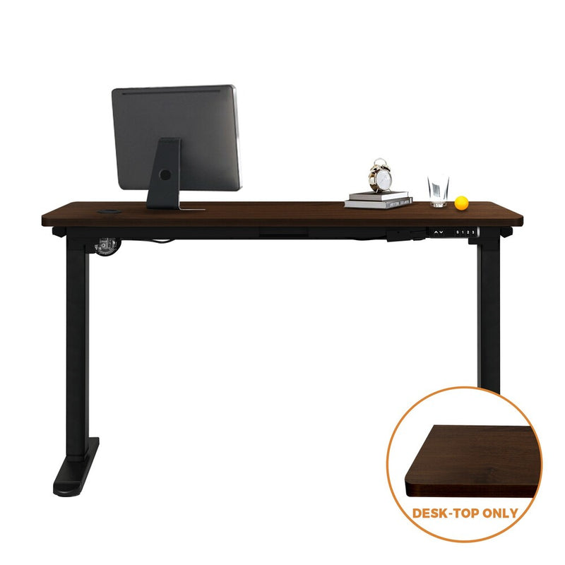 Oikiture Standing Desk Top with Drilled Hole Walnut 150x75cm