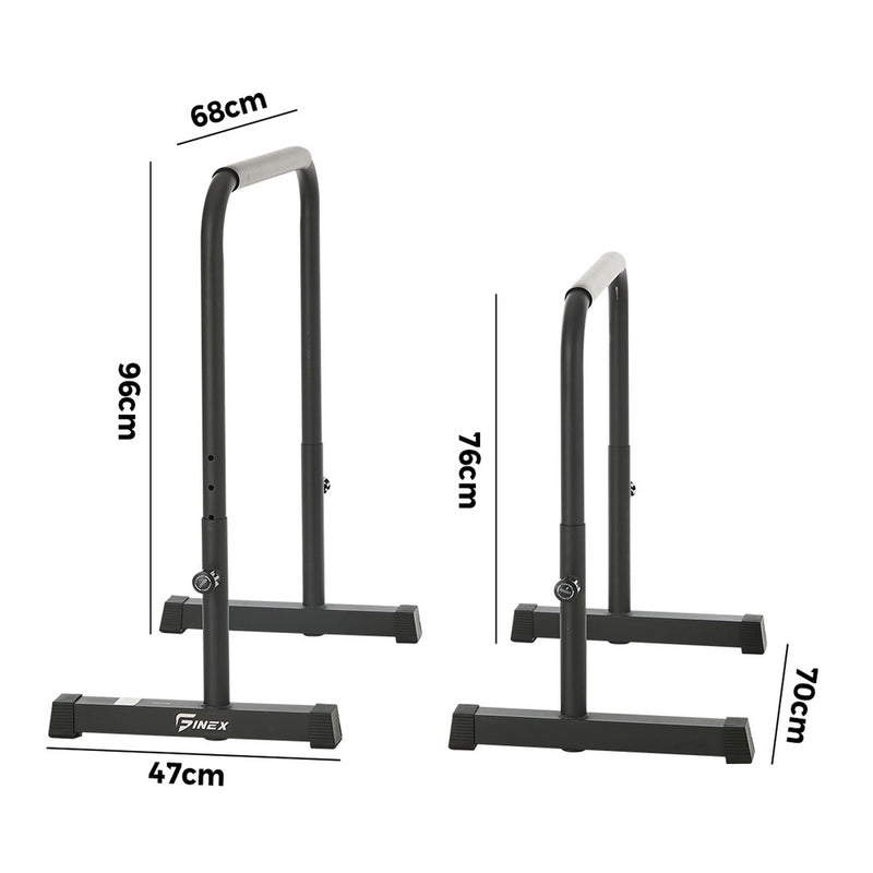 Finex Parallel Dip Bar Adjustable Dip Stand Push Up Gym Fitness