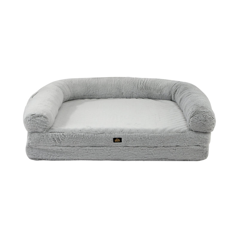 Alopet Foldable Calming Dog Bed Removable Washable Grey