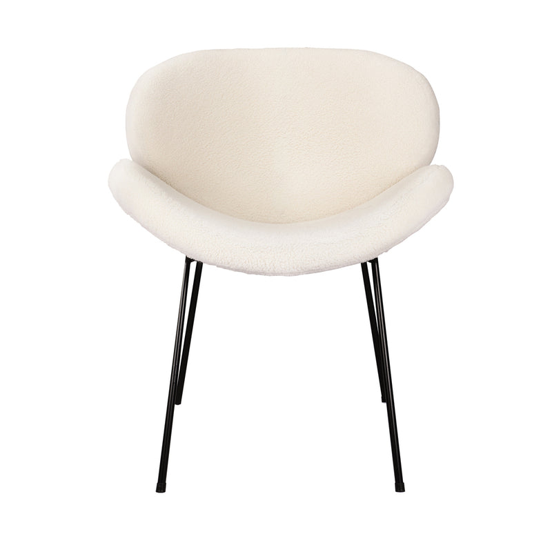 Oikiture 2PCS Dining Chair Faux Sherpa Cream