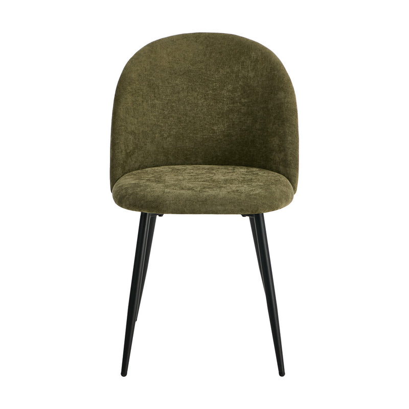 Oikiture 2x Dining Chairs Accent Chair Armchair Kitchen Linen Green