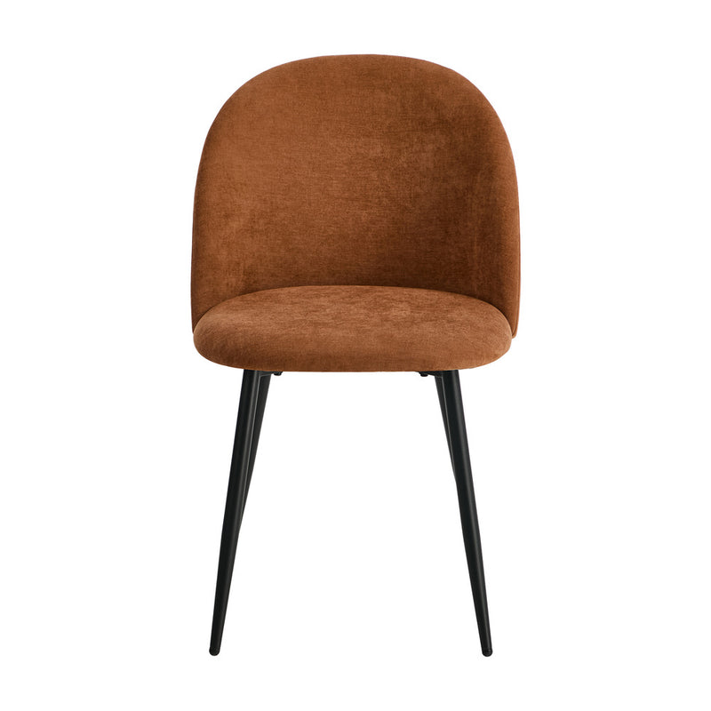 Oikiture 2x Dining Chairs Accent Chair Armchair Kitchen Linen Orange
