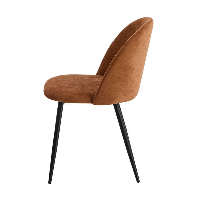 Oikiture 4x Dining Chairs Accent Armchair Upholstered Linen Orange